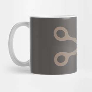 Simple Beige Scissors on Grey Background Mug